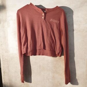 Roxy Vintage Long Sleeve Crop Top Size Small